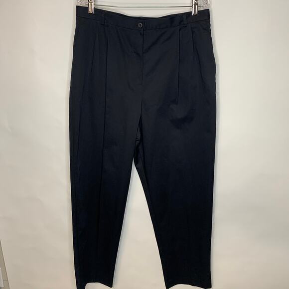 NWT Lands' End Black Pleat Front Trouser Sz 16 - Picture 2 of 5